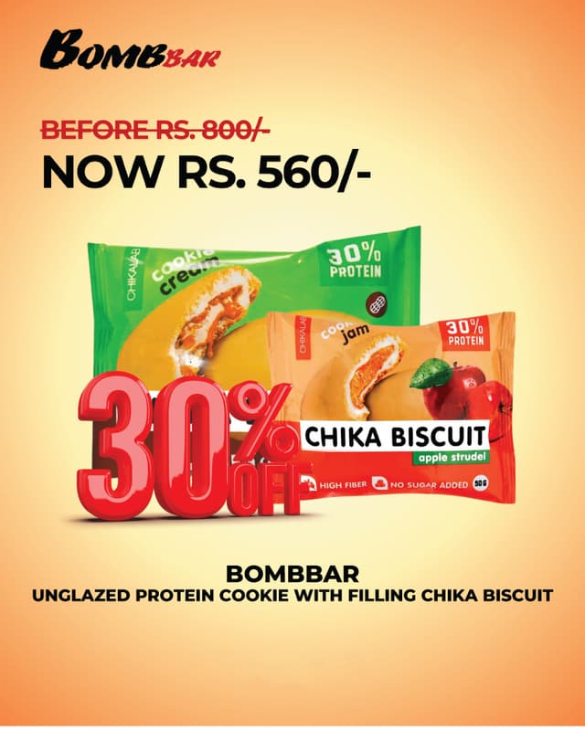 Unglazed Protein Cookie with Filling Chika Biscuit